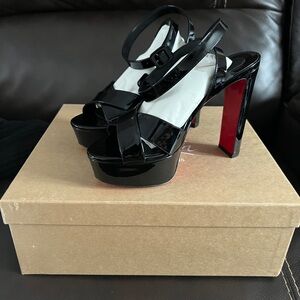 Christian Louboutin Black and Red Platform Heels